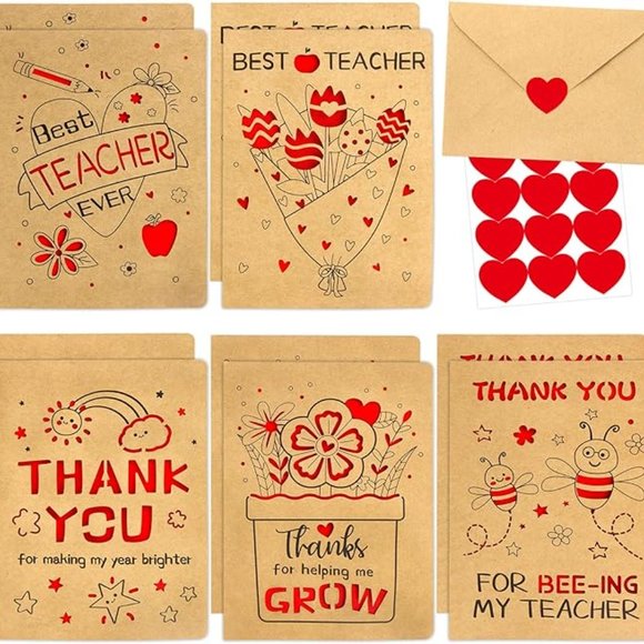 Fancy Land Other - Thank You Cards for Teacher Appreciation with Envelopes
